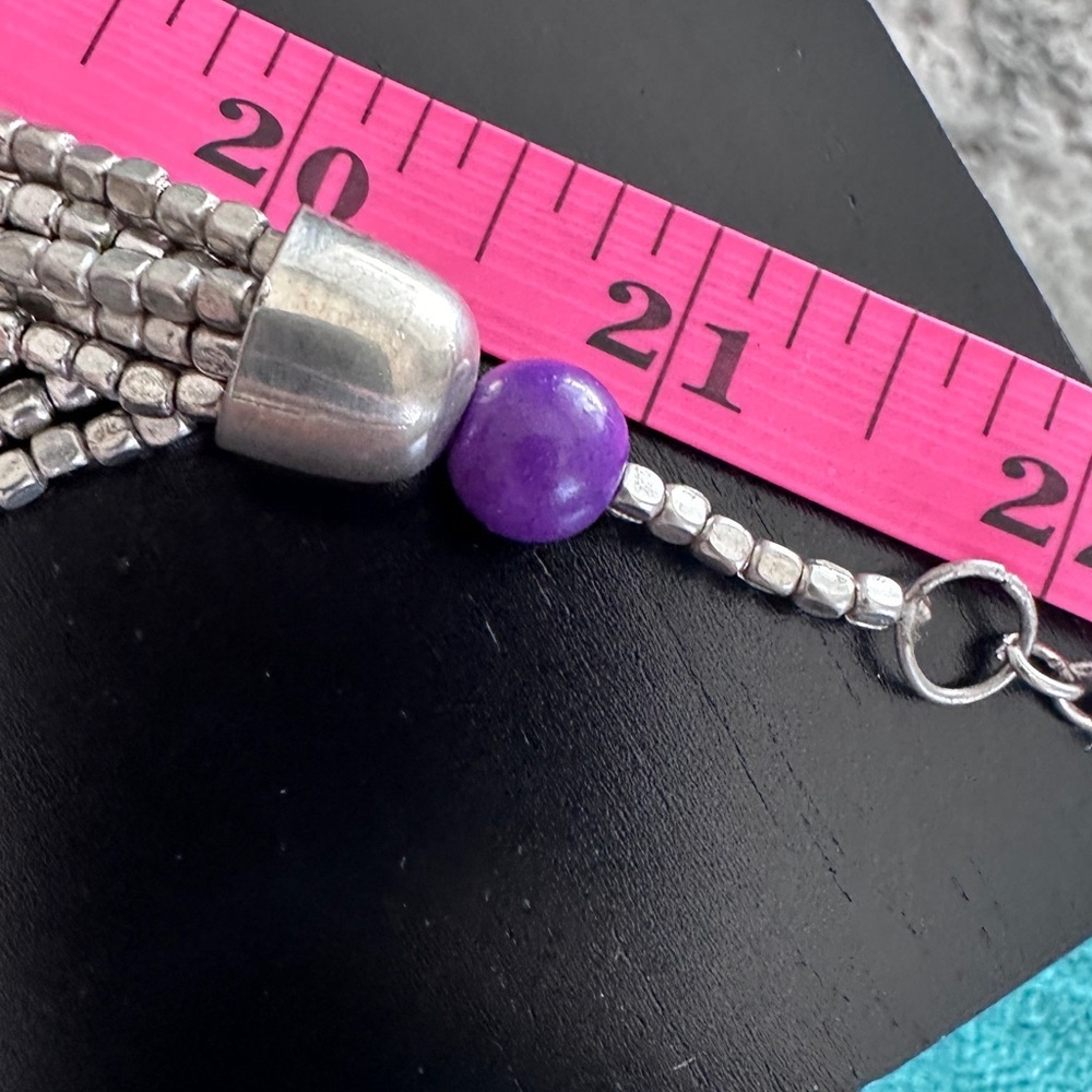 Purple Potay beaded tassel necklace by Himalayan Gems - Picture 12 of 13